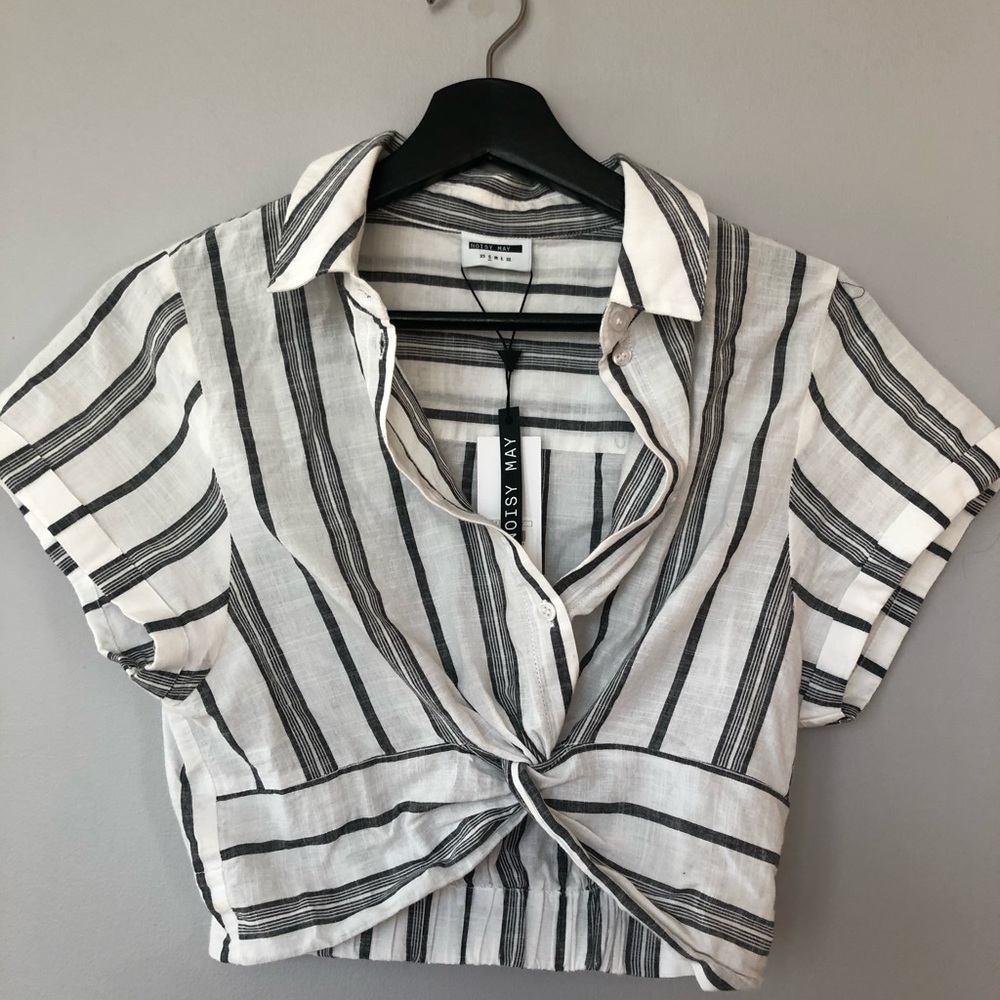NWT Noisy May Striped Crop Top